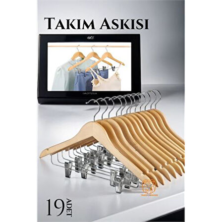 ModaCar Takım Askısı Ceket Etek Pantolon Kıskaçlı 19 ADET