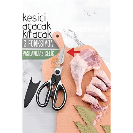 ModaCar Tavuk Makası Çelik Mutfak Makası Açacak Kıracak Kesici Özelik