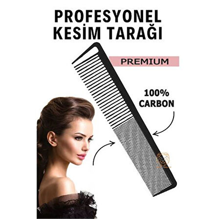  Berber Kuaför Saç Kesim Tarağı Karbon Nano Absolute Professional