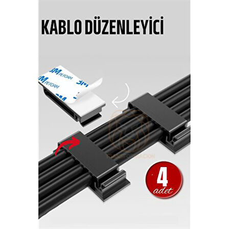 ModaCar Yapışkanlı Kablo Düzenleyici Klips 4 ADET