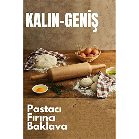 ModaCar Kalın ve Geniş Merdane Baklava Fırıncı Pastacı Merdanesi