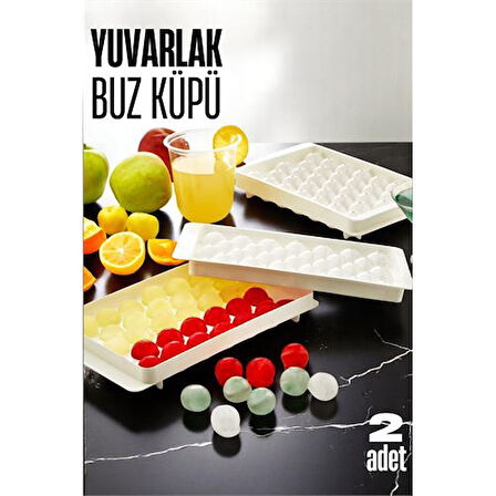ModaCar Buz Kalıbı YUVARLAK İçecek Buz Kalıbı - Mutfak Buz Kalıbı Kolay Çıkarılır Buz Kalıbı 2 ADET