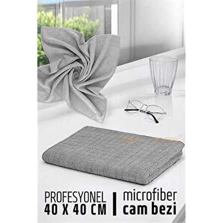 ModaCar Çift Yüzeyli Profesyonel Microfiber Cam Bezi - Yüksek Kalite Temizlik Bezi  40 x 40 cm