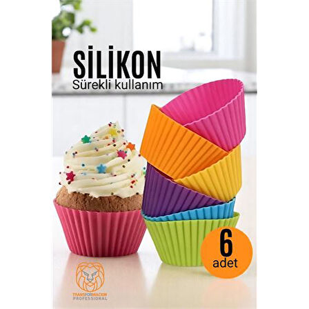 Modacar Silikon Muffin Kalıbı - Sürekli Kullanım Muffin Kek Kalıbı 6 ADET