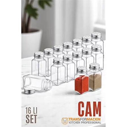 Modacar Cam Tuzluk Biberlik Karabiberlik 16 lı SET