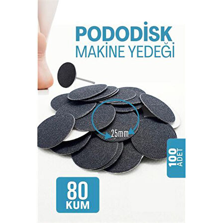 Modacar 25 mm Pododisk - Nasır Sökücü Pedikür Makinesi Yedek Pedler 100 ADET