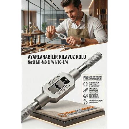 Transformacion Kılavuz Kolu M1-M8 Ayarlı Vida Diş Açma Aparatı No:0 723240