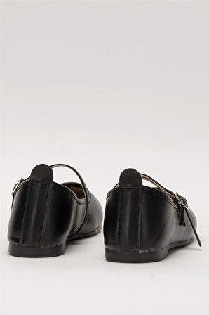 Kadın Ayarlanabilir Bantlı Günlük Babet Ayakkabı  SİYAH