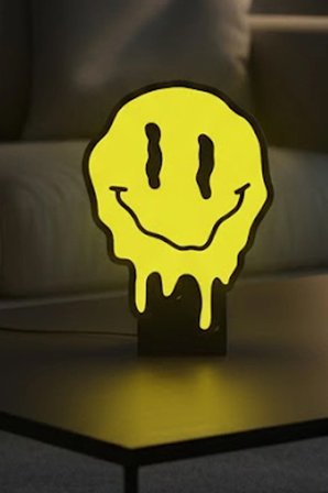 Gülümseyen Emoji Erime Tasarımlı Dekoratif Aydınlatma