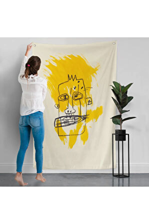 Jean-Michel Basquiat - Sarı Saçlı İsimsiz Duvar Örtüsü-7440
