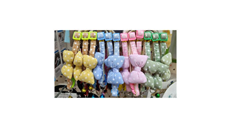 RENKLİ KURDELELİ AYARLANABİLİR KEDİ TASMASI 