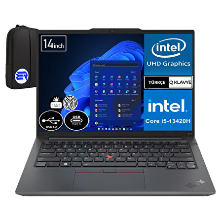 Lenovo Thinkpad E14 Gen 5 21JK00LCTXEP2 I5-13420H 32 GB 512 GB SSD UHD Graphics 14" Wuxga WIN11 Pro + Elektropasaj Çanta