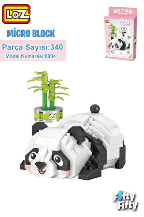 Vagonlife LOZ Micro Block Serisi Panda 340 Parça Oyuncak Yapım Seti FFLZ-8804