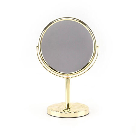 Sonx Altın Renk 360° Döner Ayaklı Masa Üstü Makyaj Aynası - Çift Taraflı ve Şık Tasarım