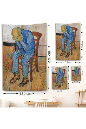 Acı Çeken Yaşlı Adam Sonsuzluğun Eşiğinde Duvar Örtüsü - Vincent van Gogh-7442