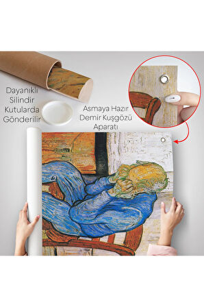 Acı Çeken Yaşlı Adam Sonsuzluğun Eşiğinde Duvar Örtüsü - Vincent van Gogh-7442