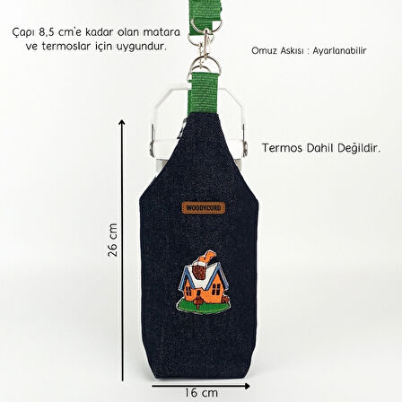 Woodycord El Yapımı U Model Turuncu Ev Matara Termos Kılıfı  iceflow 0,89