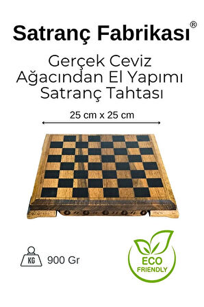 MC53 Satranç Takımı | El Yapımı Gerçek Ceviz Ağacı Satranç Tahtası | Antik Metal Satranç Taşları