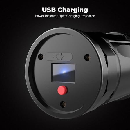4 Renk UV Balıkçı Feneri 300 Lümen Zoom 2 Mod USB Şarj Dahili Pil   