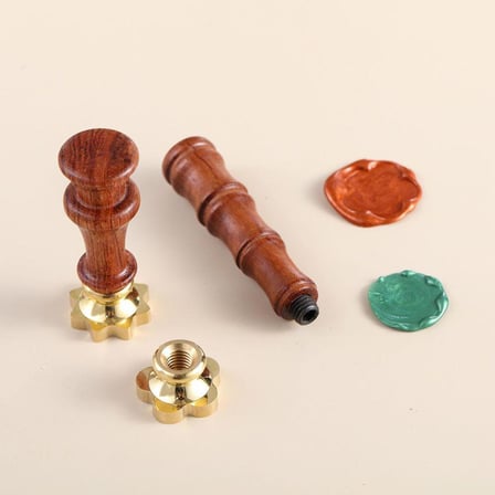 Boş Mum Mühür Pirinç Damga Başlığı 5 Yapraklı Çiçek 24x284mm
