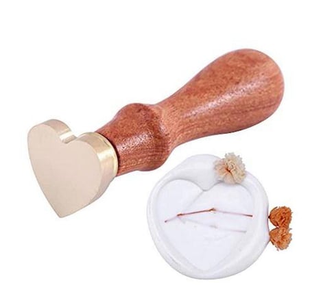 Boş Mum Mühür Pirinç Damga Başlığı Kalp Şekilli 25x22mm