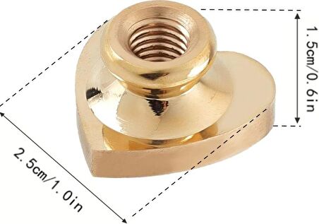 Boş Mum Mühür Pirinç Damga Başlığı Kalp Şekilli 25x22mm