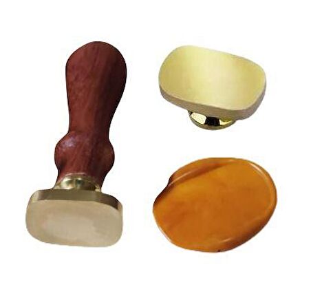 Boş Mum Mühür Pirinç Damga Başlığı Oval Dikdörtgen 18x28mm
