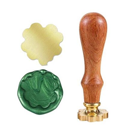 Boş Mum Mühür Pirinç Damga Başlığı Yonca Yaprağı Şeklinde 26x26mm