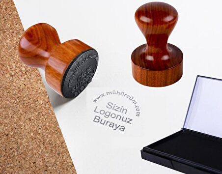 Kırmızı Sandal Ağacı Ahşap Mühür 40mm Çap Çok Özel Bir Hediye