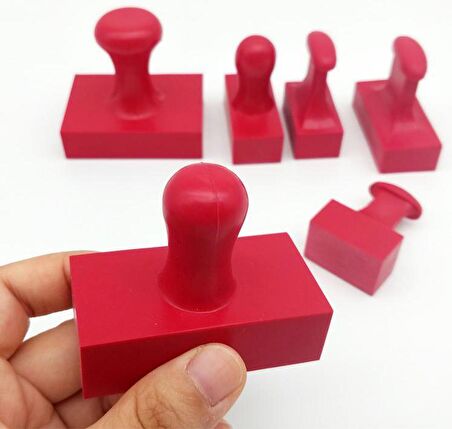 Mühür Kauçuk Alaşım Kırmızı Kaşe Dikdörtgen 60x30mm