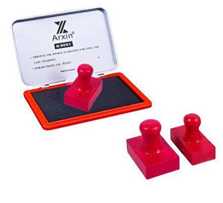 Mühür Kauçuk Alaşım Kırmızı Kaşe Dikdörtgen 17x35mm