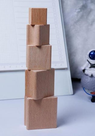 Ahşap Küp Mühür 25x25mm Kavrama Oluklu Blok Kayın Ağacı