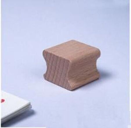 Ahşap Küp Mühür 25x25mm Kavrama Oluklu Blok Kayın Ağacı