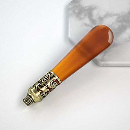 Mum Mühür Sapı Akrilik Pembe Mavi Mor Amber Metal İşlemeli