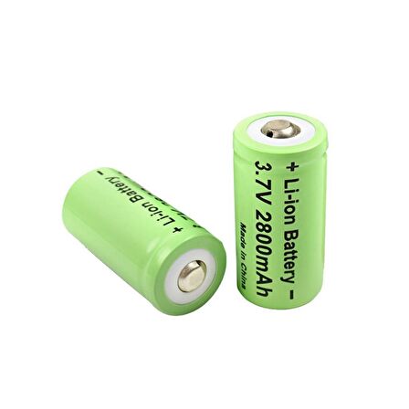 16340 CR123A 2800mAh 3.7V Li-ion Şarj Edilebilir Pil 