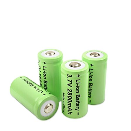 16340 CR123A 2800mAh 3.7V Li-ion Şarj Edilebilir Pil 