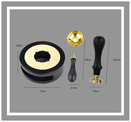 Davetiye Mum Mühürü Uygulama Seti Siyah Renk 337 Bahar Dalı