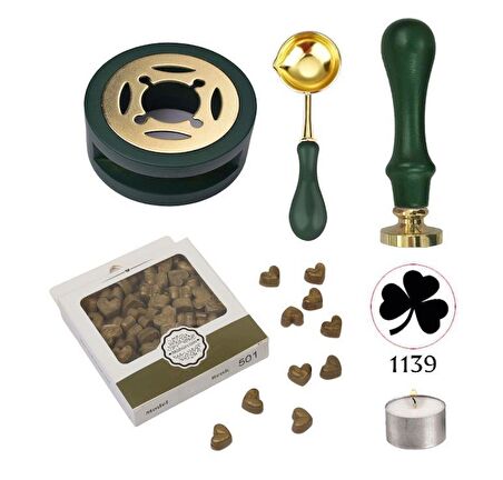 Davetiye Mum Mühürü Uygulama Seti Leylak Renk 1139 Yonca