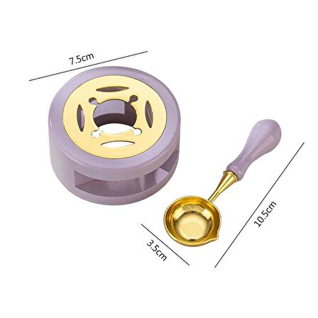 Davetiye Mum Mühürü Uygulama Seti Lavanta Renk 310 Botanik Desen