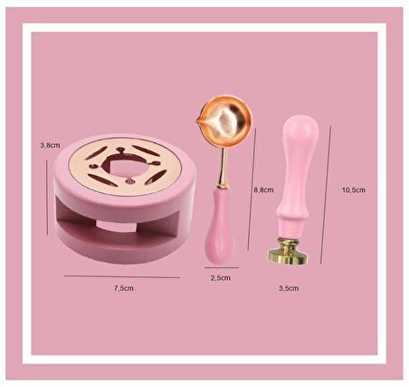 Davetiye Mum Mühürü Uygulama Seti Yavruağzı Renk 811 Gül Desen