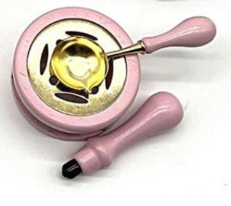 Davetiye Mum Mühürü Uygulama Seti Pembe Renk 337 Zeytin Dalı