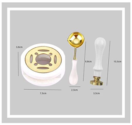 Davetiye Mum Mühürü Uygulama Seti Beyaz Renk 917 Kelebek