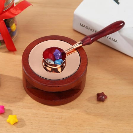 Ahşap Saplı Retro Mum Mühürü Eritme Kaşığı Rose Gold