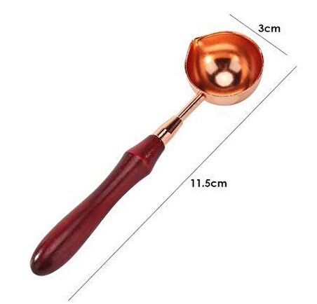 Ahşap Saplı Retro Mum Mühürü Eritme Kaşığı Rose Gold