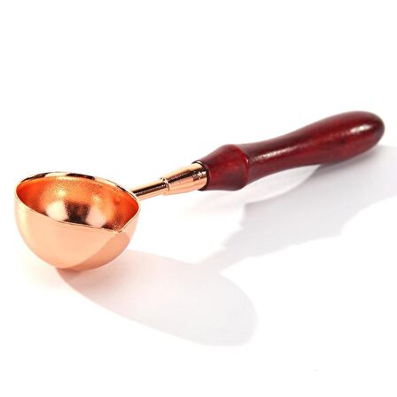 Ahşap Saplı Retro Mum Mühürü Eritme Kaşığı Rose Gold