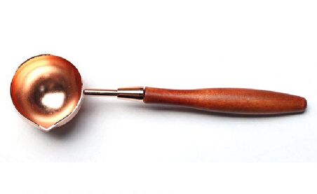 Armut Ağacı Ahşap Saplı Mum Mühürü Eritme Kaşığı Rose Gold