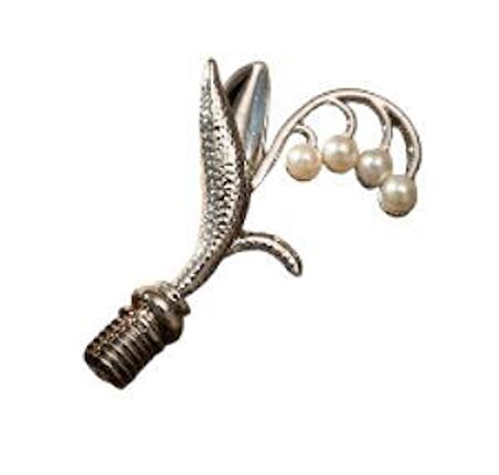 Mum Mühür Damga Kolu Premium Metal Çan Orkidesi Gümüş