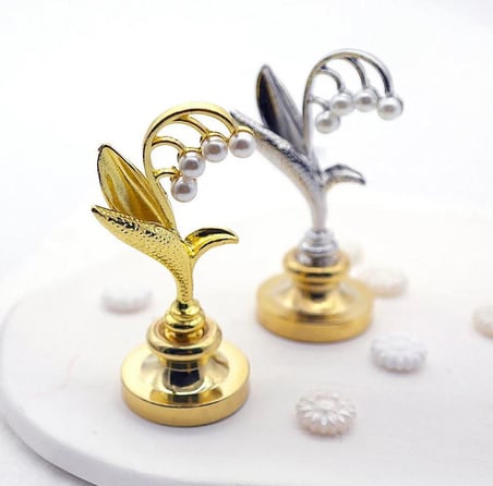 Mum Mühür Damga Kolu Premium Metal Çan Orkidesi Gold