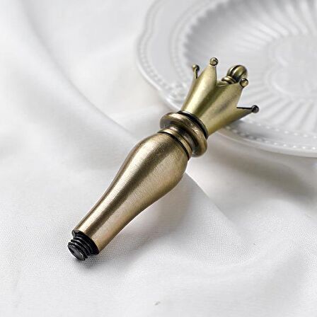 Mum Mühür Damga Kolu Premium Metal Kraliyet Tacı Bronz 