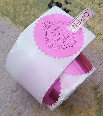 Alüminyum Kendinden Yapışkanlı Etiket Pembe Renk 50 adet 50mm Çap